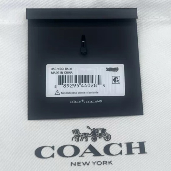 COACH Headphones Bronze/Purple Gold-Tone Necklace Bracelet Bag Charm with Pouch - Picture 7 of 8